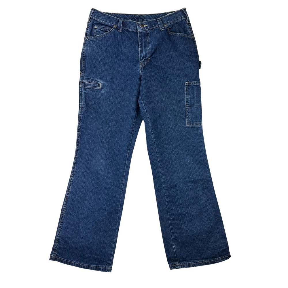 Dickies Carpenter Jeans‎ Womens 12 RG FD111SNB Regular Dark Blue Workwear Cotton